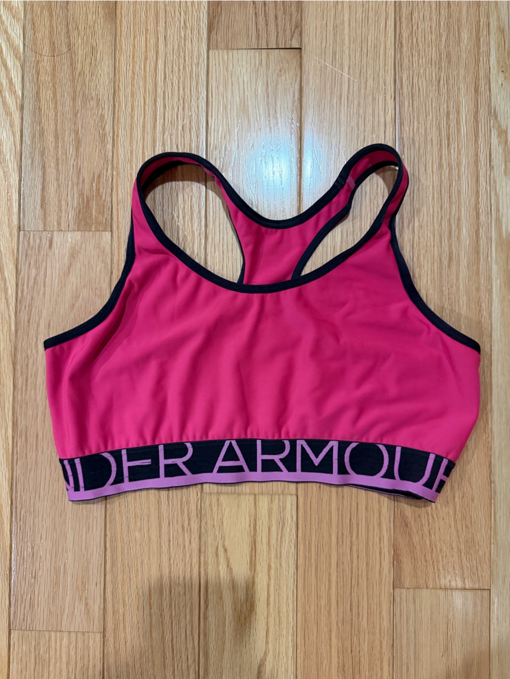 Under Armour Pink and Black Racerback Sports Bra
